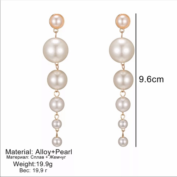 New Trend Simulation Pearl Long Earrings - Picture 5 of 5